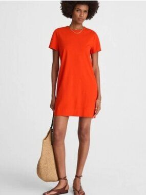 Madewell Dress Womens Plus 2X Short Sleeve Tee T-Shirt Orange Crewneck Casual